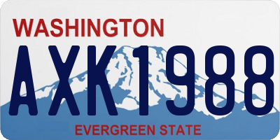 WA license plate AXK1988