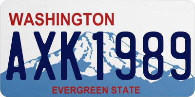 WA license plate AXK1989