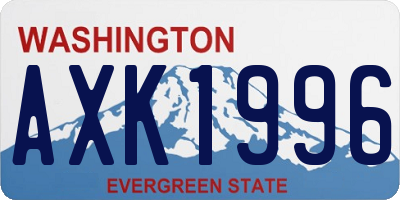 WA license plate AXK1996