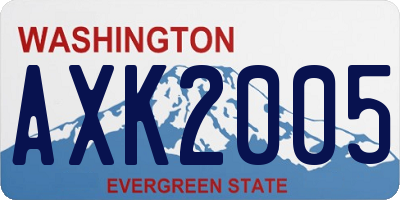 WA license plate AXK2005