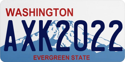 WA license plate AXK2022