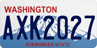 WA license plate AXK2027