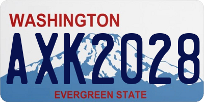 WA license plate AXK2028