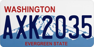 WA license plate AXK2035