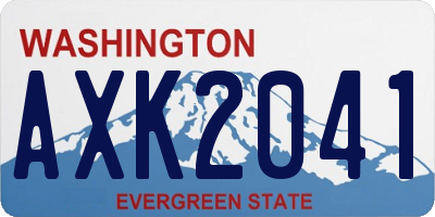 WA license plate AXK2041