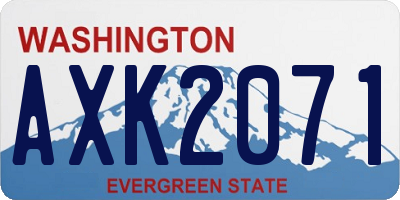WA license plate AXK2071