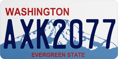 WA license plate AXK2077