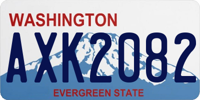 WA license plate AXK2082