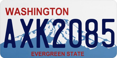 WA license plate AXK2085