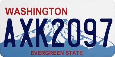 WA license plate AXK2097
