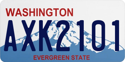 WA license plate AXK2101