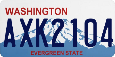 WA license plate AXK2104