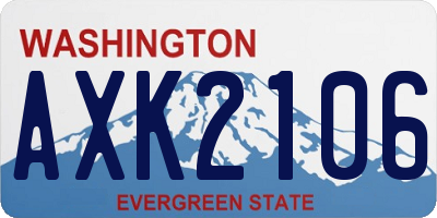 WA license plate AXK2106