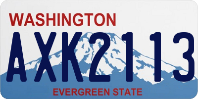 WA license plate AXK2113