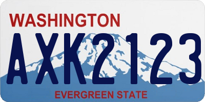 WA license plate AXK2123