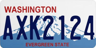 WA license plate AXK2124