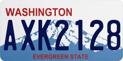 WA license plate AXK2128