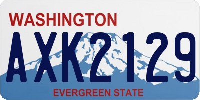 WA license plate AXK2129