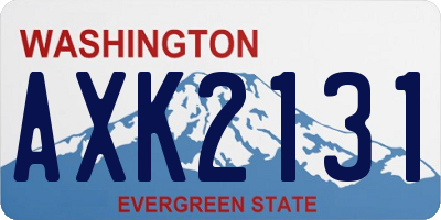 WA license plate AXK2131