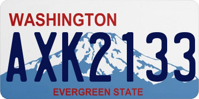 WA license plate AXK2133