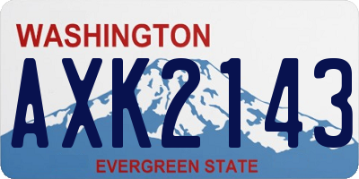 WA license plate AXK2143