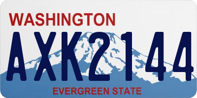 WA license plate AXK2144