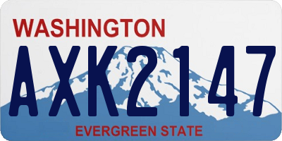 WA license plate AXK2147