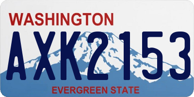 WA license plate AXK2153