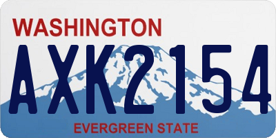 WA license plate AXK2154