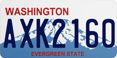 WA license plate AXK2160