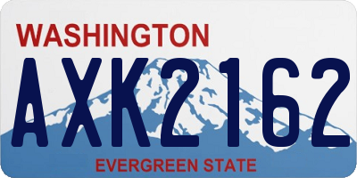 WA license plate AXK2162