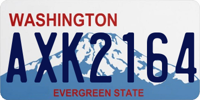 WA license plate AXK2164