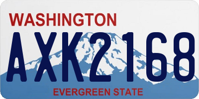 WA license plate AXK2168