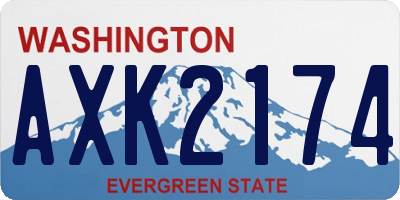 WA license plate AXK2174