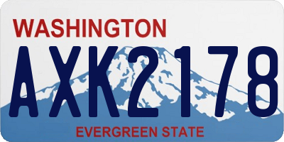 WA license plate AXK2178