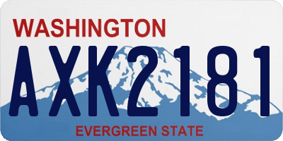 WA license plate AXK2181