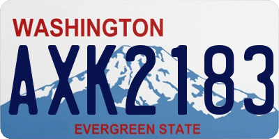 WA license plate AXK2183