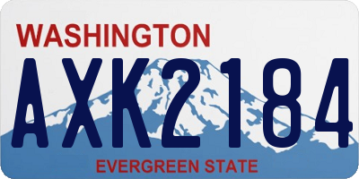 WA license plate AXK2184