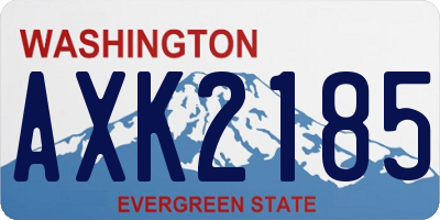 WA license plate AXK2185