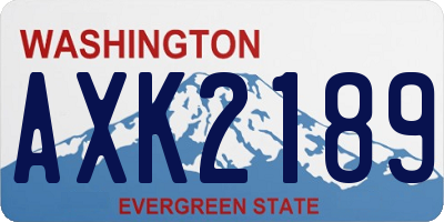 WA license plate AXK2189