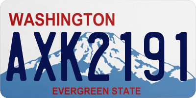WA license plate AXK2191