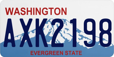 WA license plate AXK2198