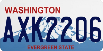 WA license plate AXK2206