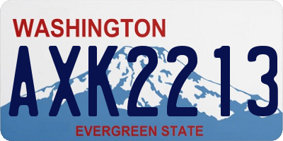 WA license plate AXK2213