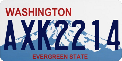 WA license plate AXK2214