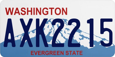 WA license plate AXK2215