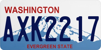 WA license plate AXK2217