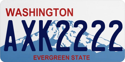 WA license plate AXK2222