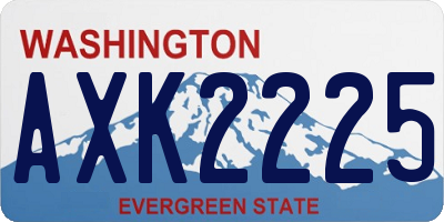 WA license plate AXK2225