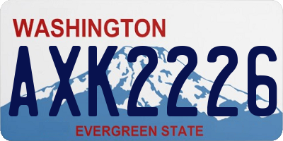 WA license plate AXK2226